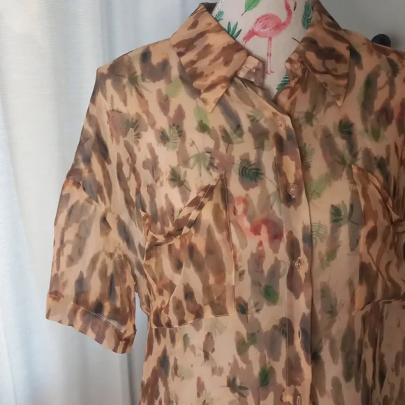 Wish the Label retro silk sheer blouse (10) - Picture 2 of 4